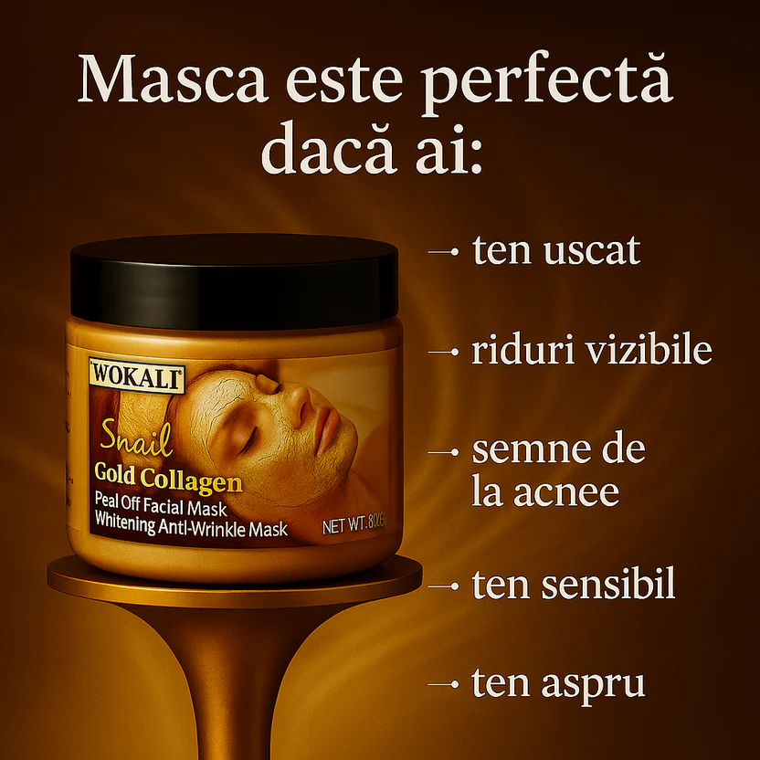 Mască Anti-Rid Coreană cu Colagen, Acid Hyaluronic și AUR 24K 300g