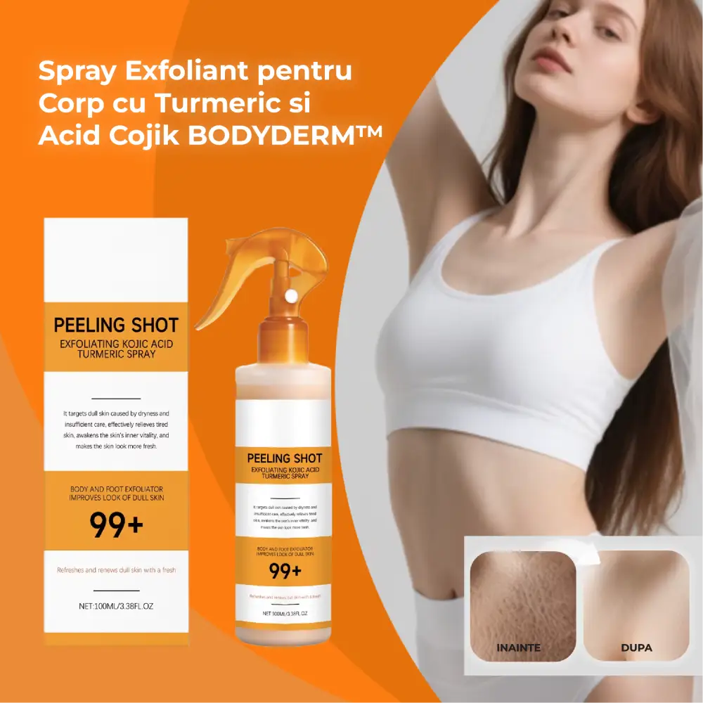 Spray Exfoliant pentru Corp cu Turmeric si Acid Cojik BODYDERM™